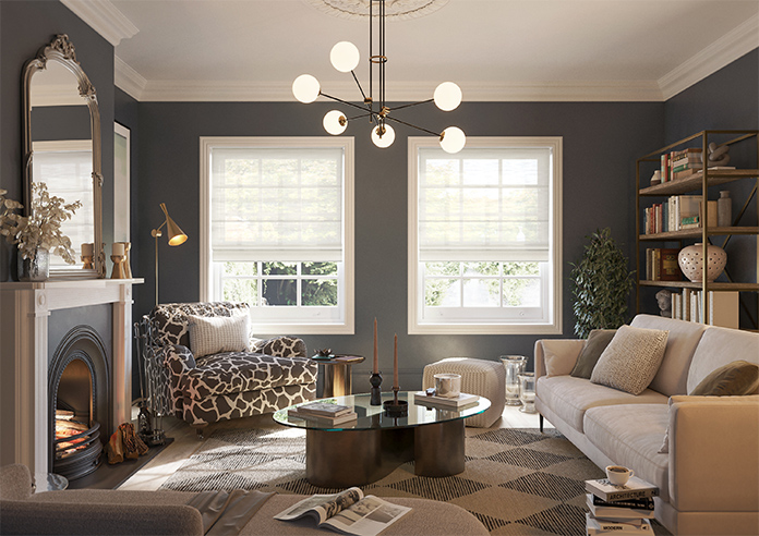 Novara Voile, Chiffon White - Twist&Fit Roman Blind - Image 8